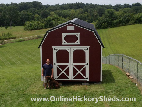 hickory-sheds-happy-owners-20 A man happy with his new Hickory Shed