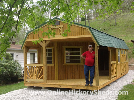hickory-sheds-happy-owners-25 A man happy with his new Hickory Shed
