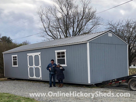 hickory-sheds-happy-owners-26 A couple happy with their new Hickory Shed