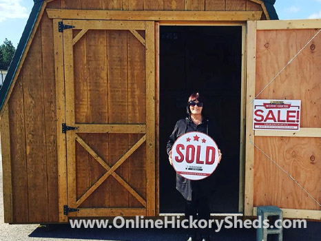 hickory-sheds-happy-owners-28 A woman happy with her new Hickory Shed