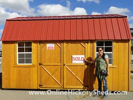 hickory-sheds-happy-owners-36 A woman happy with her new Hickory Shed