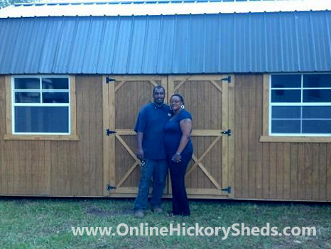 hickory-sheds-happy-owners-41 A couple happy with their new Hickory Shed