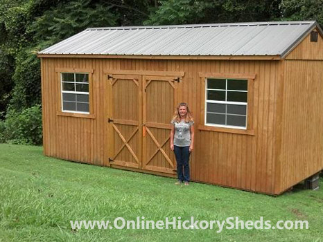 hickory-sheds-happy-owners-43 A woman happy with her new Hickory Shed