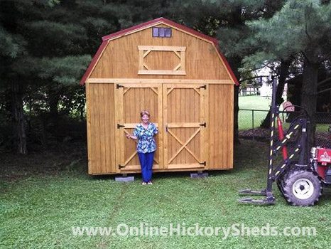 hickory-sheds-happy-owners-44 A woman happy with her new Hickory Shed