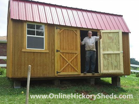 hickory-sheds-happy-owners-45 A man happy with his new Hickory Shed
