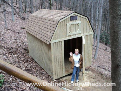 hickory-sheds-happy-owners-55 A woman happy with her new Hickory Shed