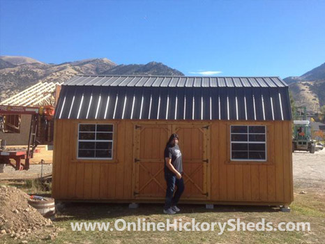 hickory-sheds-happy-owners-56 A man happy with his new Hickory Shed
