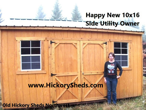 hickory-sheds-happy-owners-9 A woman happy with her new Hickory Shed